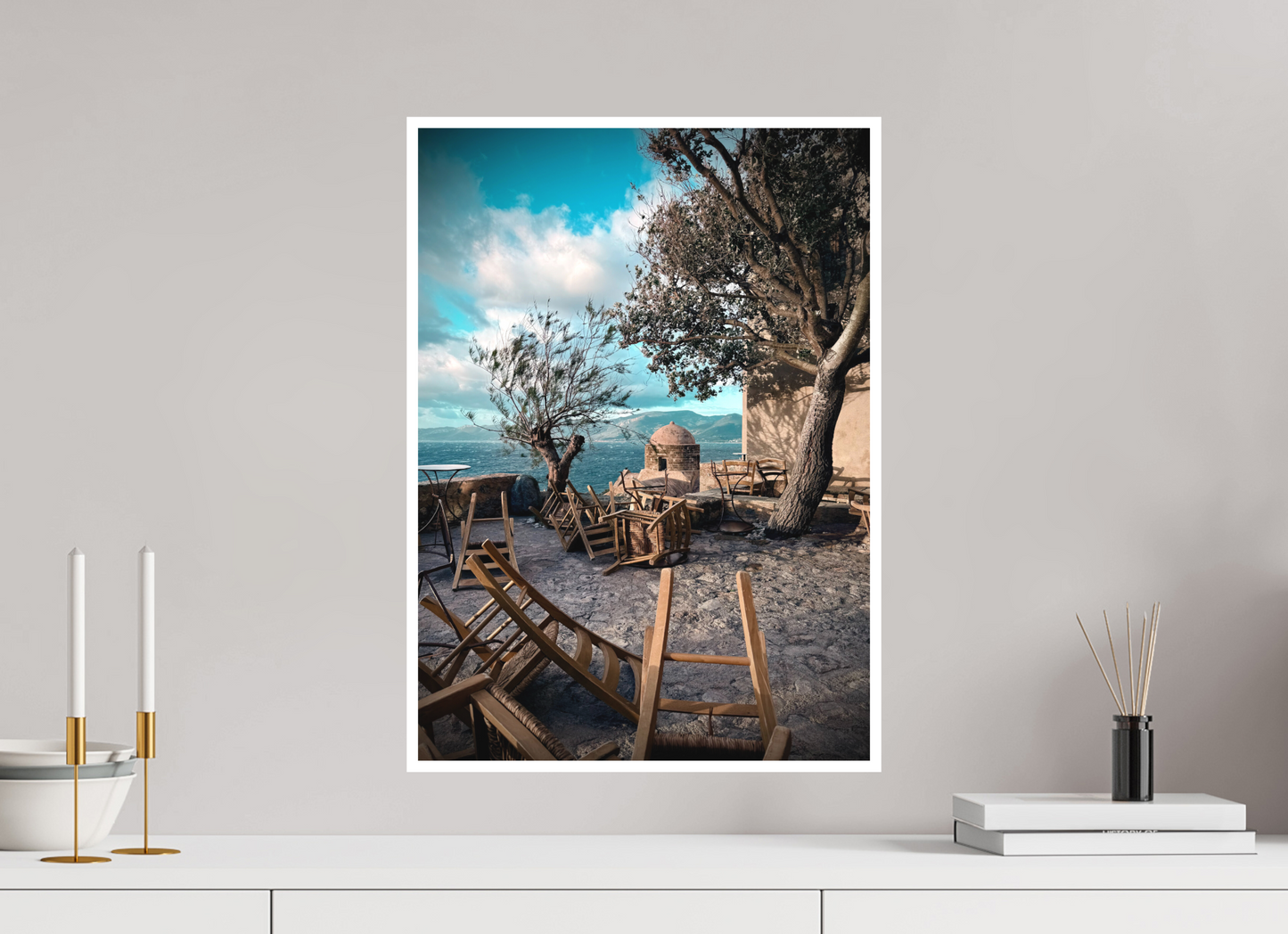 40 x 56 cm, MAT Une tempête en Grèce