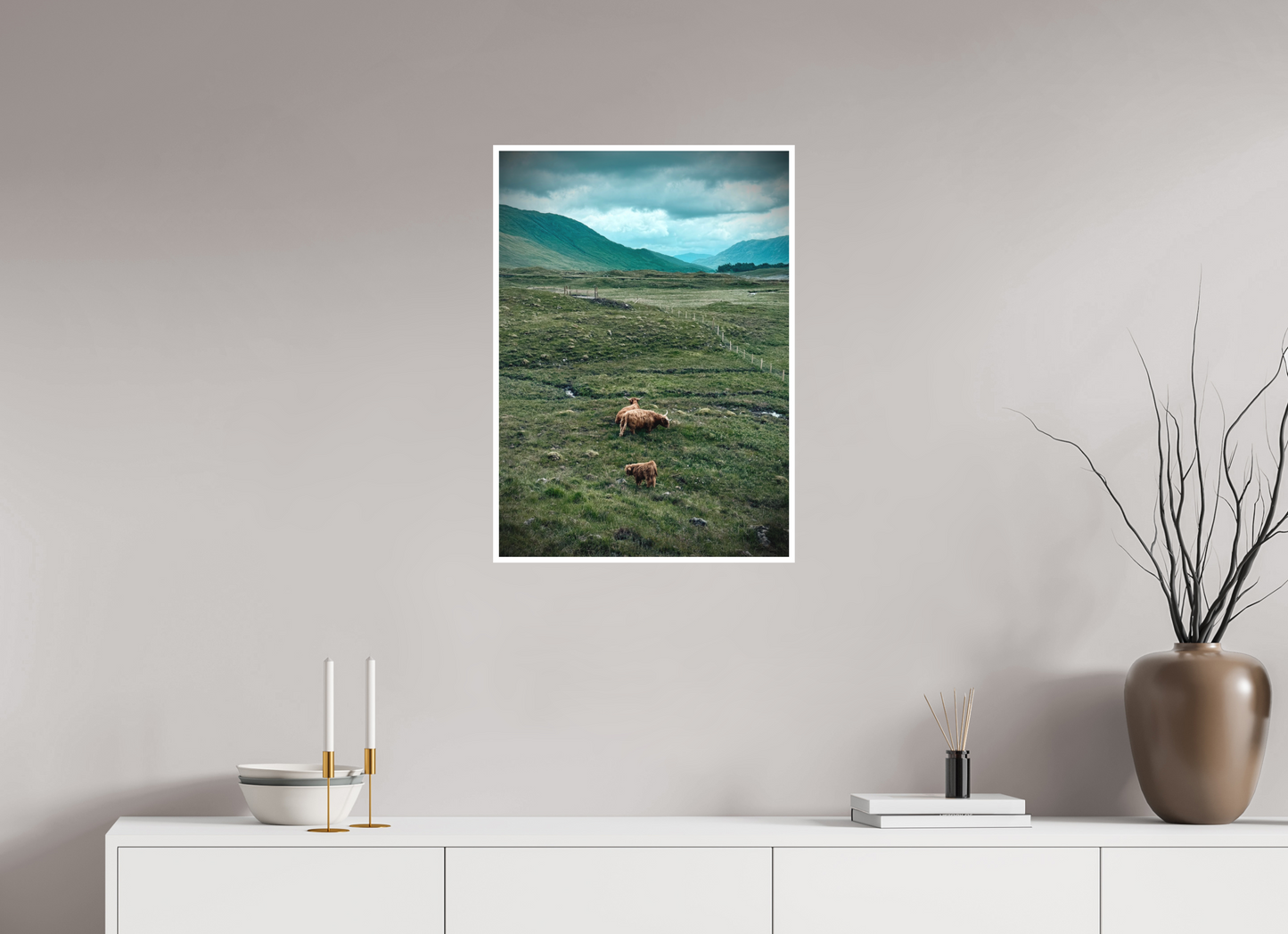 50 x 70 cm, Mate Les vaches des Highlands