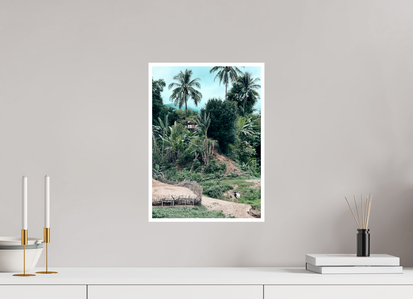 30 x 42 cm, Brillante Un paysan au Laos