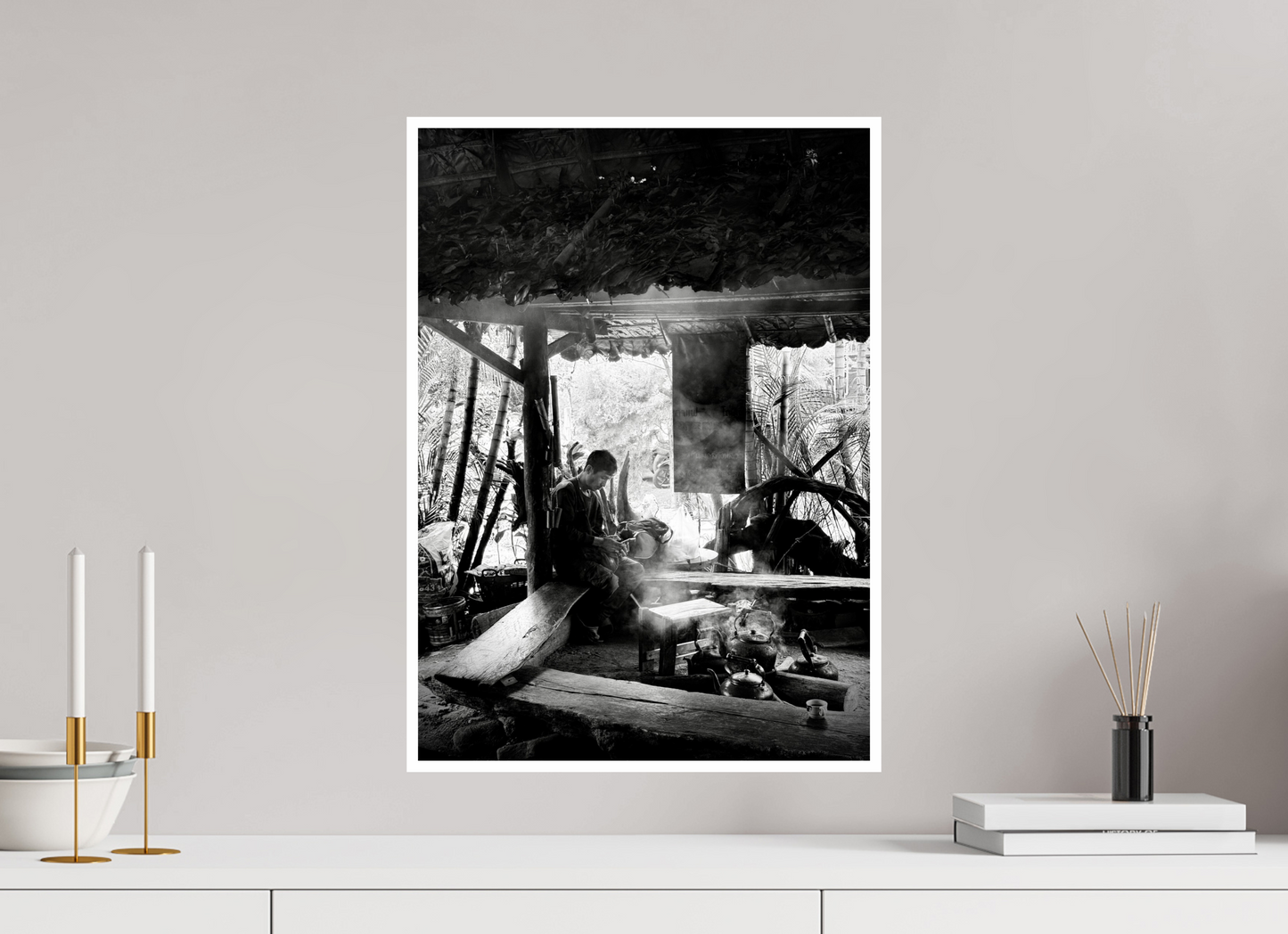 40 x 56 cm, Brillante Une cabane en Thaïlande